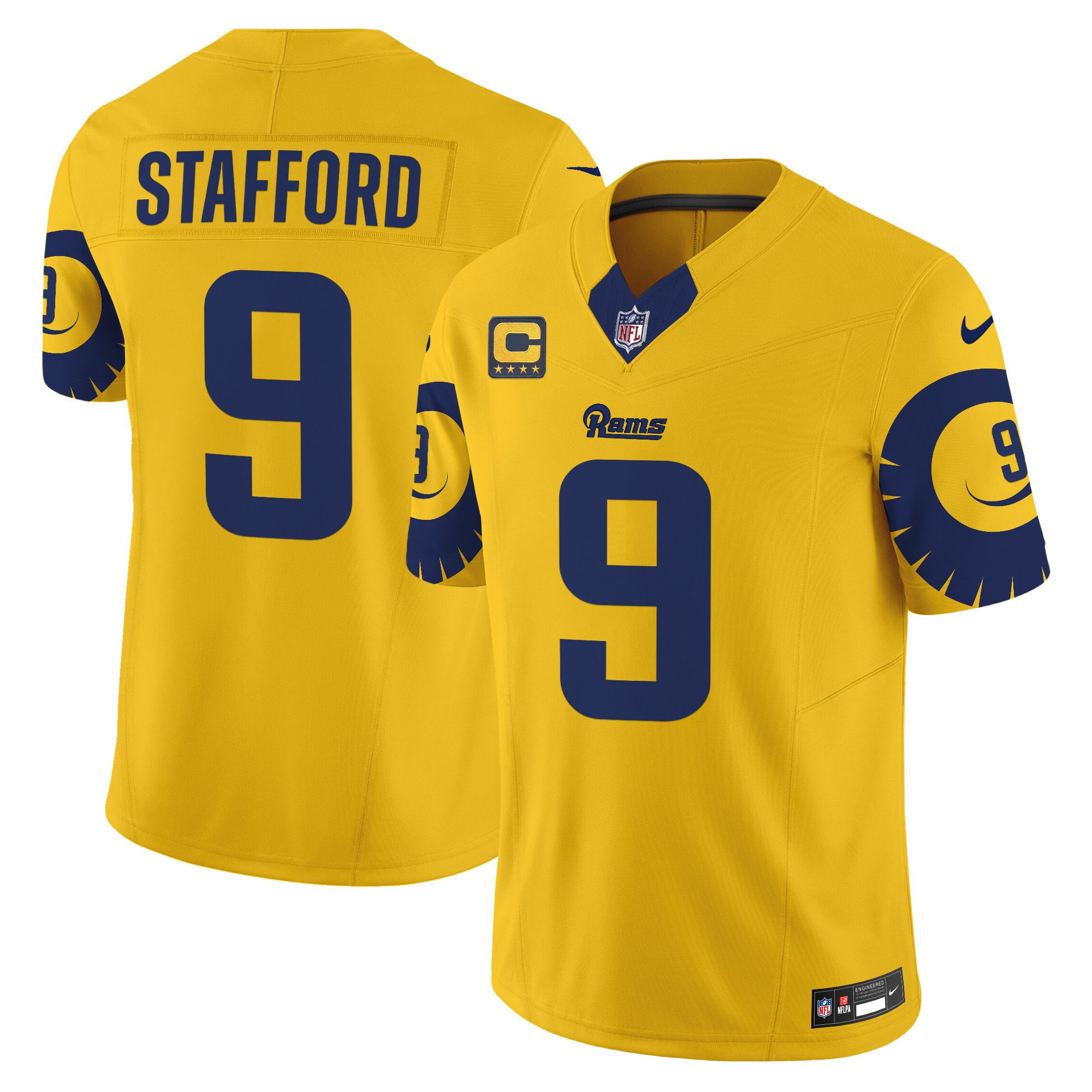 Men Los Angeles Rams #9 Stafford Yellow 2024 Nike Special Vapor Limited NFL Jersey